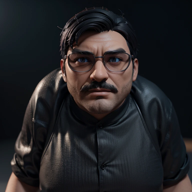 Personnage de dessin animé d'un homme avec des lunettes noires et une chemise bleue, personnage d'animation, stylized character, rendu du style d'animation, stylized in 3D, Rendu Arnold Maya, stylized 3d render, toon rendu keyshot, Personnage 3D, Personnage 3D, stylized 3d render, rendu de personnage 3D, personnage de dessin animé, Caractère gros plan, Pose du personnage, (Style Pixar) (centerpiece:1.2) (Bokeh) (best quality) (detailed skin) (detailed texture) (8k) (argile) (cinema lighting) (sharpness