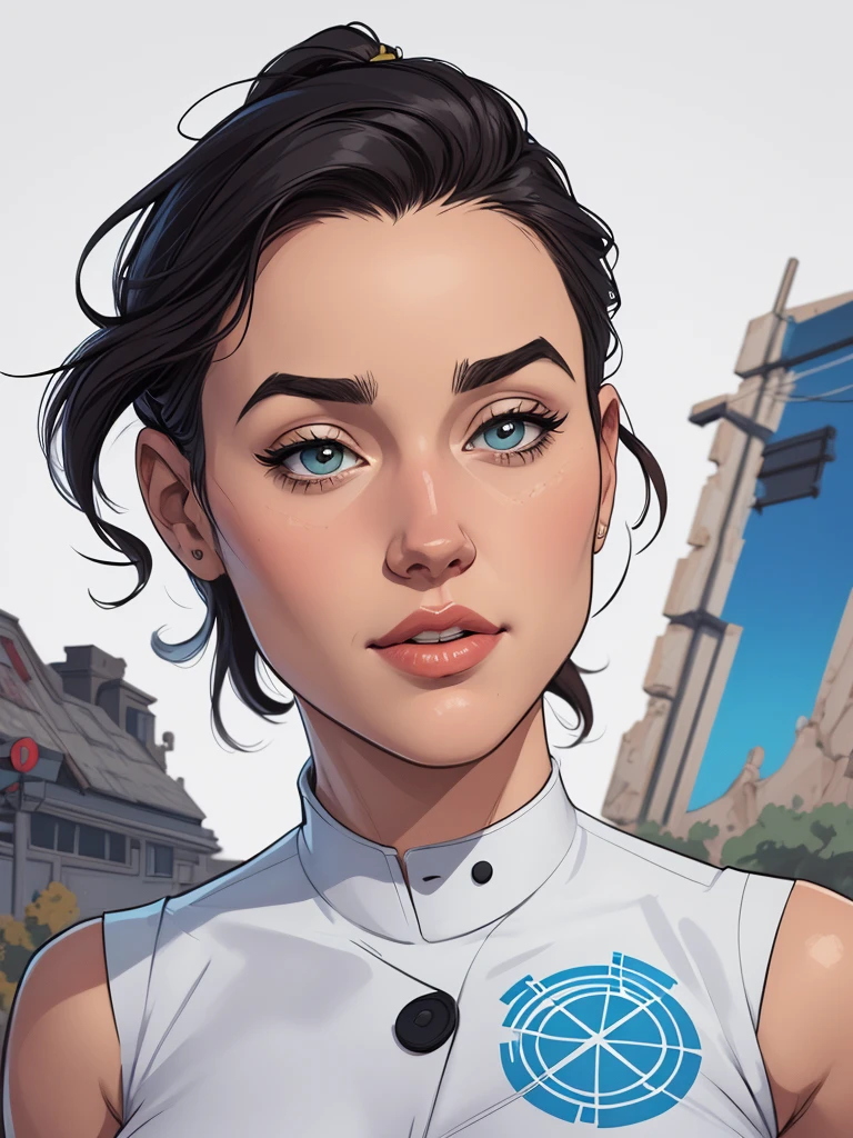 estilo de desenho animado:1.2), mulher brasileira draw ART Artline fundo branco mulher Imagem de desenho  Jennifer Connelly e Milla jovovik animado de uma mulher , roupas sensuais , garota super valente destemida , Ilustra??o estilo desenho animado, estilo de arte dos desenhos animados, estilo de arte dos desenhos animados, digital illustration style, design de personagens altamente detalhado, arte digital detalhada fofa, City fan art, design de personagem retrato, beautiful digital illustration, retrato de alta qualidade, arte em quadrinhos, retrato do design do personagem, white background Busty without clothes and medium breasts cartoon style female character dressed in Fallout 4 uniform