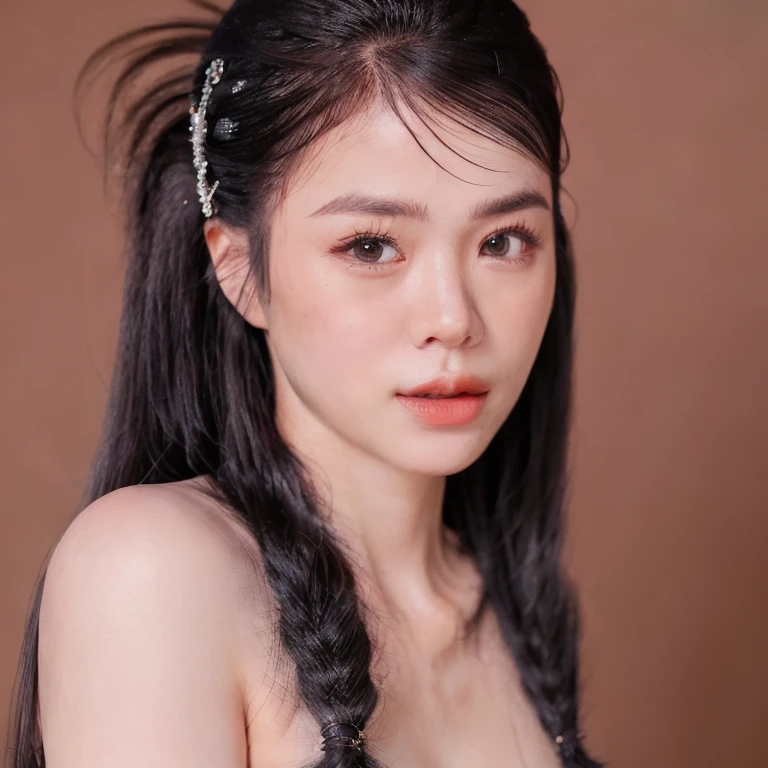 (realistic、masterpiece、Best Quality、8K、highres、high resolution:1.3)、1 girl、pale white skin、looking at viewers、super fine face and eyes、upper body、