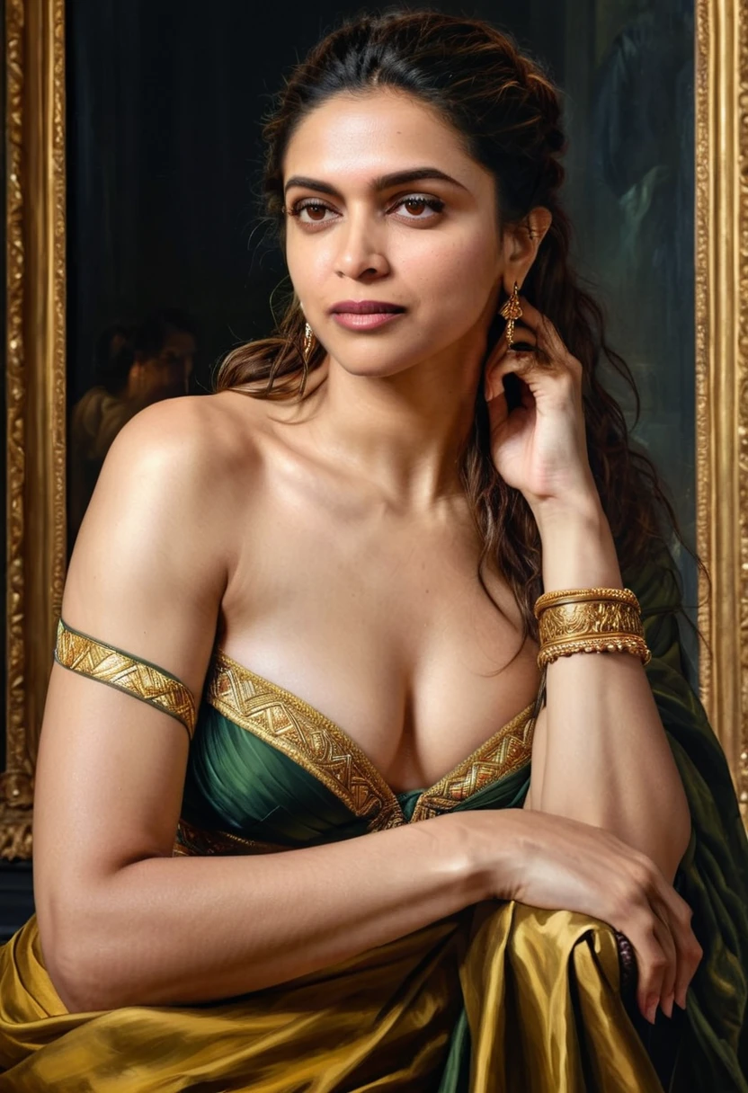 Deepika Padukone, Masterpiece, Best quality, high clarity eyes, beautifully styled hair, critically flawless,sharp picture, detailed side , detailed skin, skin pores, Full portrait, High pixels, perfect face, perfect eyes, beautiful face, perfect hands,perfect fingers, in Peter Paul Rubens style, by Peter Paul Rubens, baroque style, acrylic on canvas, highly detailed, description: "Create a nymph inspired by the tales of Greek or Roman mythology, embodying the essence of a natural element or location, and possessing a unique ability or trait that sets her apart." 4k UHD