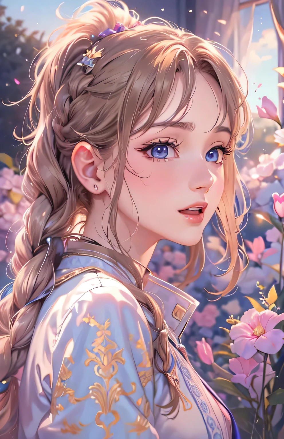 ((highest quality)), ((masterpiece)), (Get used to it), masterpiece、highest quality、High resolution、High-quality images、8k, 1 female、Skin Radiance、Texture of skin and clothing、Expression of fine eyes、Shiny light light brown hair,Girl with long braided hair, Manga inspired by Lee Jong-suk, Trending on deviantart, realism, detailed manga style, Manga art style, Perfect Line Drawing, Beautiful line art, digital manga art girl, K-POPアイドル, Perfect Face , Adult female , Perfect Face , Adult female , Ariel , in the beautiful sea ,
