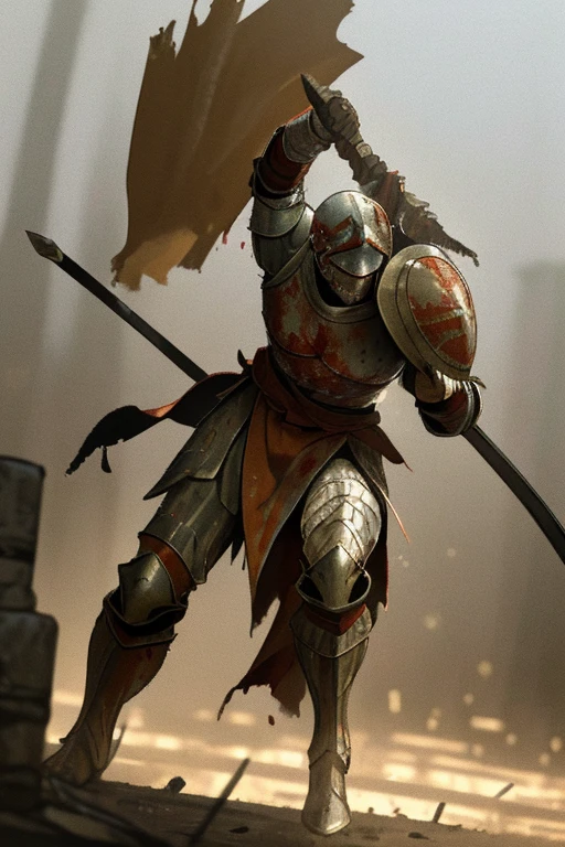 (best quality,4k,8k,highres,masterpiece:1.2), ultra-detailed, (realistic,photorealistic,photo-realistic:1.37), HDR, UHD, studio lighting, extreme detail description, professional, vivid colors, bokeh, Spartan soldier, fighting against hordes of enemies, ancient Greek battlefield, dusty atmosphere, intense action, dynamic perspective, dramatic lighting, blood splatters, battle cries, shields, spears, helmets, armour, muscular physique, determined expression, heroic stance, death and destruction, bravery, warrior spirit, immersive experience, iconic scene, epic confrontation, historical accuracy