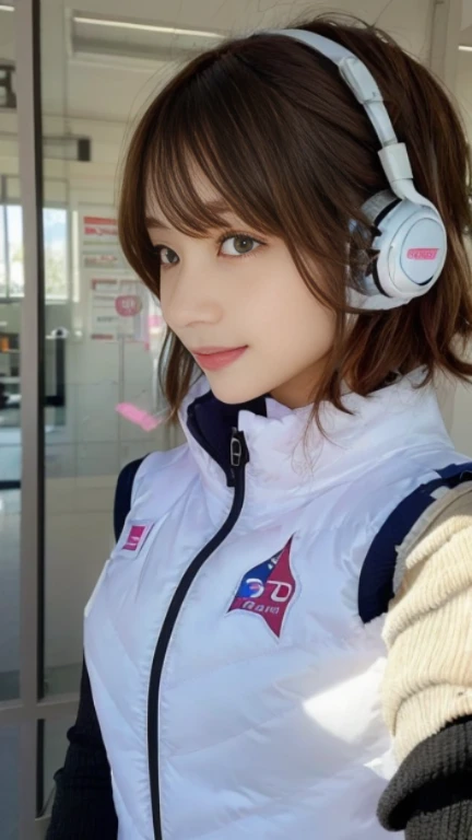 (NSFW), (1 girl: 1.3),
BREAK, Half body shot, Japanese, 17 year old supermodel, High school girl, (from the side), (Best quality: 1.4), 32K resolution, (Realistic: 1.5), (Surrealistic: 1.5), High resolution 32k UHD, (Masterpiece: 1.2)), (Improved quality: 1.4), (Very beautiful facial details), (Top quality realistic textured skin: 1.4), (Perfect anatomy: 1.2), Yes:1.37),
BREAK
  ((astrovest:1.5)), ((headphone:1.15)),
BREAK
(black sleeves):2,(black long sleeves):2,(astrovest):2,
BREAK
De-emphasizes the bust top, ((In a futuristic white classroom: 1.15)), inside spacecraft, precise fingers, very detailed, symmetrical eyes, ((looks at viewer)), natural makeup, ( (Good eye for quality: 1.2)), (Tired, sleepy and satisfied: 0.0), (Beautiful lips: 1.33), (Great nose: 1.2), ((Physically-based rendering of background: 1.37)), Thin: 1.2, flat chest, (slender lower body), brown hair, (shaggy hair:1.37), anxious face, gentle light illuminates face and body, professional film lighting,smile,