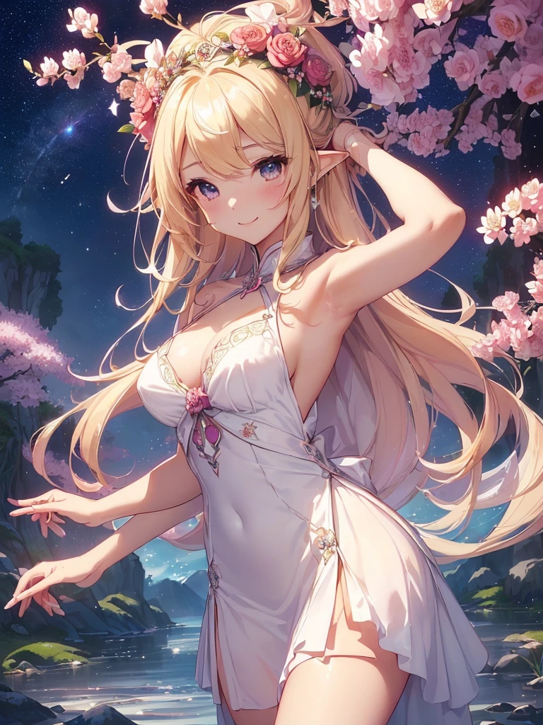 , Touhou Project、Yakumo purple、Yakumo Yukari、illustratio, 1 girl, Solo, Long hair,fullnude、a blond、爆乳、No clothing、no-bra、not any dressed、hot onsen