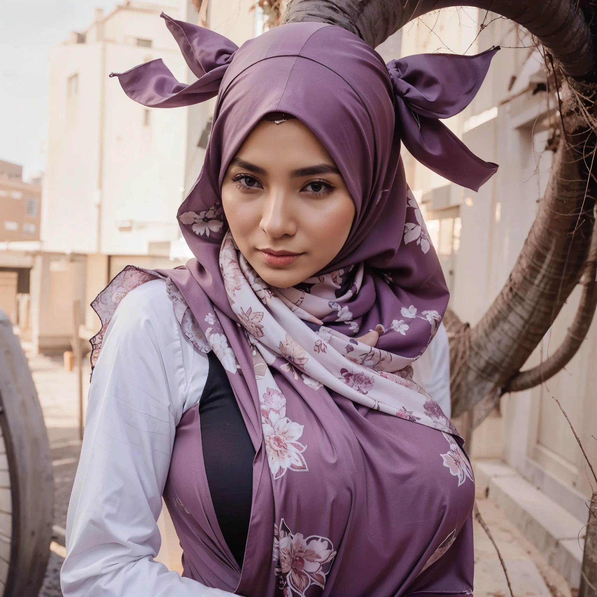 50 years Old, Hijab Indonesian mature woman, Big Tits : 66.9, Gamis, Breast out from her clothes : 1.9, at doctor office, Dark light, at Nighttime