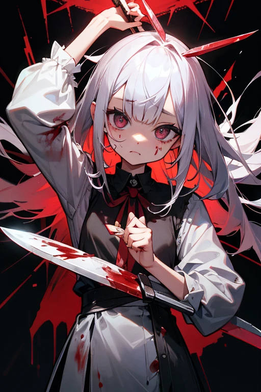 blood return、tilt one&#39;s head、cute、Bloody knife