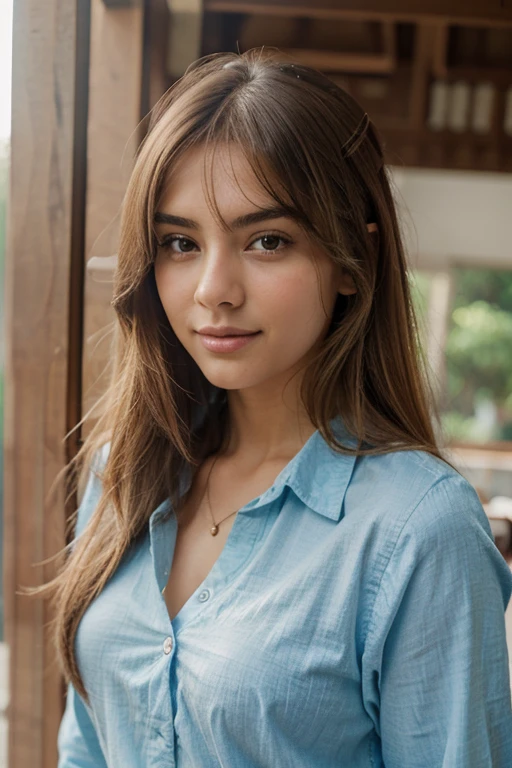 Pechos grandes y atractivos,Beautiful 20 year old girl looks sexy and cute. & Linda cara hermosa y sexy, El fuerte viento me mueve el pelo delante de la cara.,Beautiful super long metallic blonde straight hair with beautiful cute and sexy eyes hidden behind long bangs、Camisa ombligo、minifalda muy corta、Turn around and look at me with a smile、