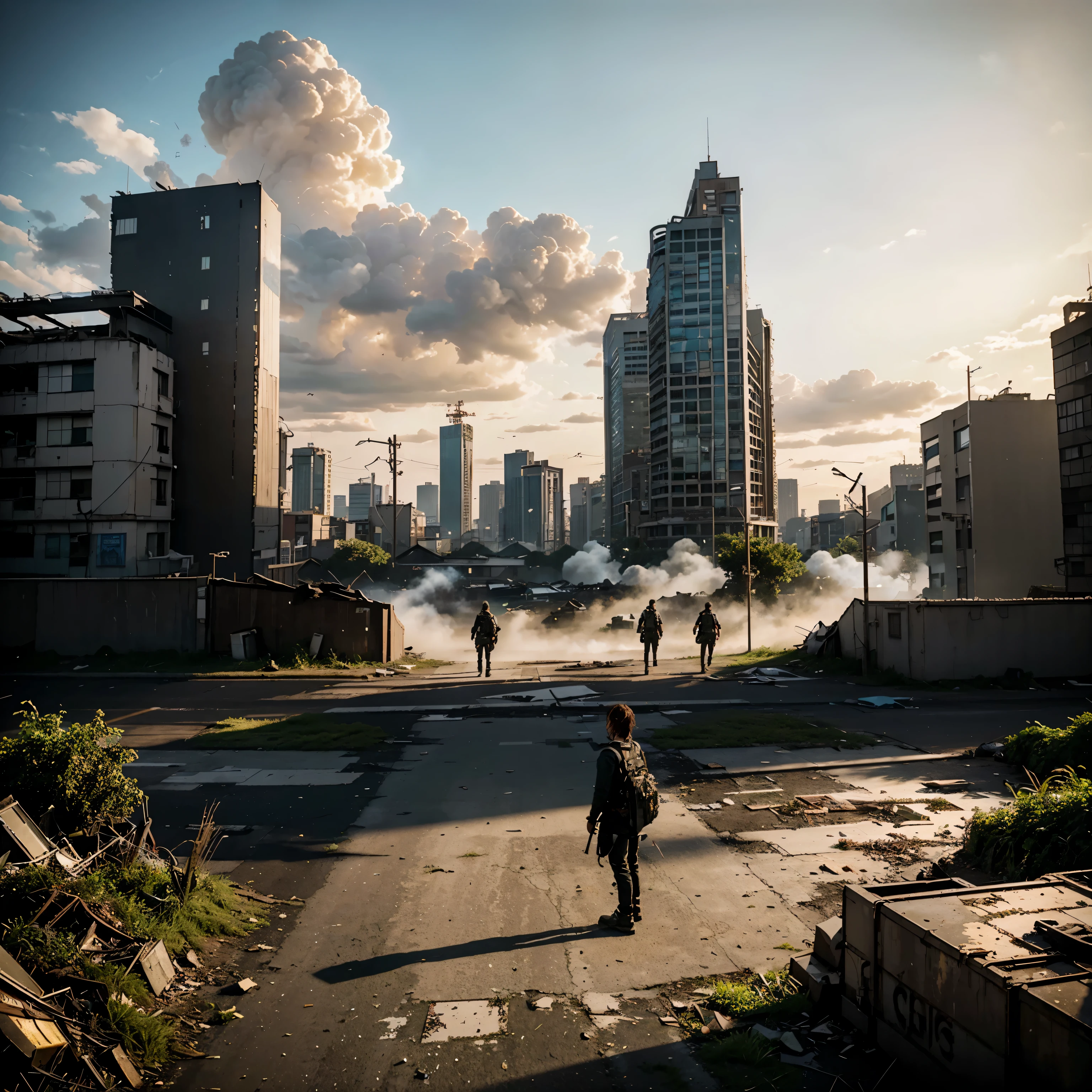 destroyed and blown up city