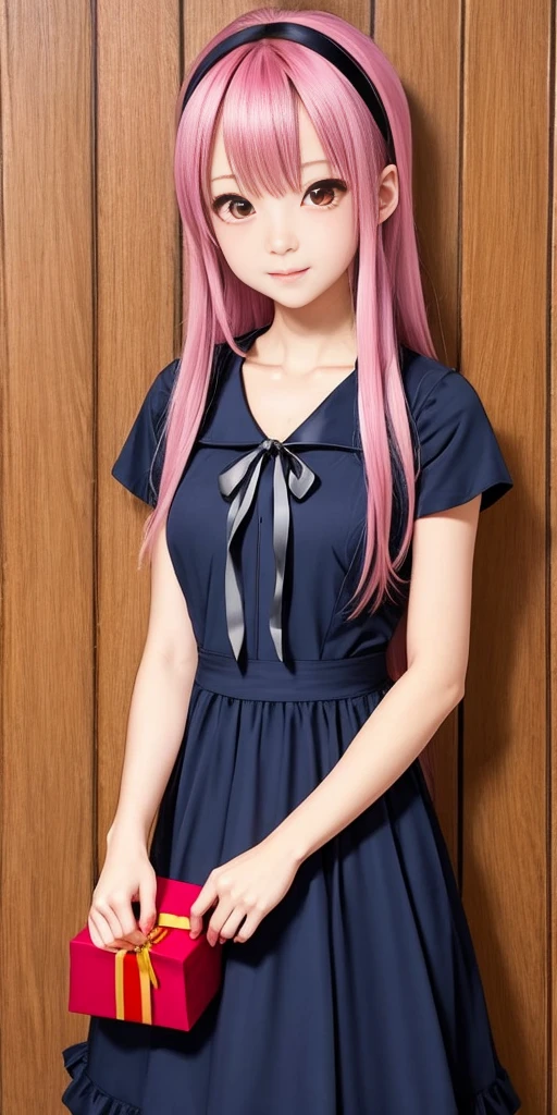 anime girl with a gift in her hand, scared expression,Red cheeks,Embarrassed red cheeks,anime visual of a cute girl, Cute anime girl, up of young anime girl, splash art anime loli, anime moe art style, Kantai collection style, pretty anime girl, cute anime waifu in a nice dress, in dress, anime best girl, Cute anime style, An anime girl, Beautiful Anime High School Girls