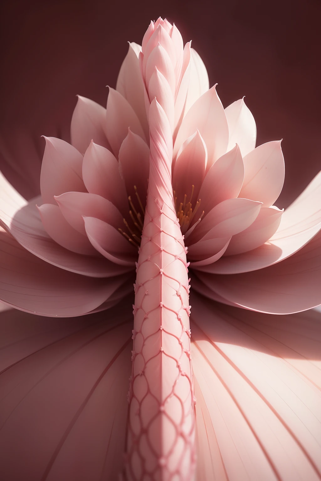 A bloom with feminine reproductive organs gracefully nestled at its core. The petals, an intricate blend of soft crimson and delicate pink, unfurl to reveal the centerpiece - a symbol of life's beauty and complexity. The female genitalia, conspicuously displayed, serves as a powerful reminder of nature's intricacy and the strength of the female form.