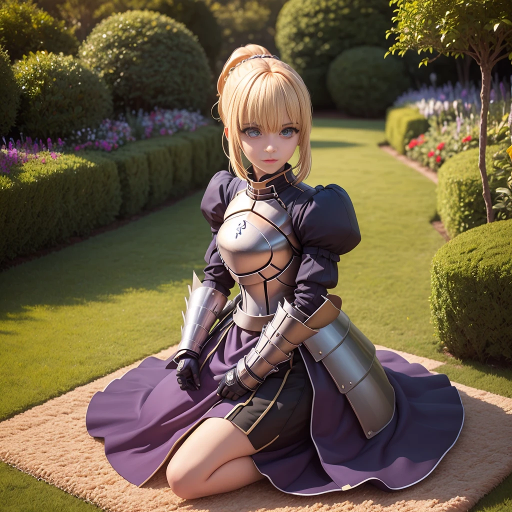 (masterpiece),(best quality),(ultra-detailed), (full body:1.2), cute, cubby, ponytail, full body, chibi,pvc,
best quality, phAltoria, 1girl, solo, dark armored dress, dark sword,dark gauntlets, (sitting on carpet), (in garden), hair between eyes, black dress, breastplate, black armor, bangs, french braid, parted lips, puffy sleeves, long sleeves, short hair,( (beautiful detailed face), (beautiful detailed eyes)