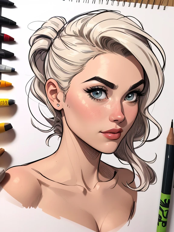 estilo de desenho animado:1.2), mulher espanhola draw ART Artline fundo branco mulher Imagem de desenho animado de uma mulher , roupas sensuais , garota super valente destemida , Ilustra??o estilo desenho animado, estilo de arte dos desenhos animados, estilo de arte dos desenhos animados, digital illustration style, design de personagens altamente detalhado, arte digital detalhada fofa, City fan art, design de personagem retrato, beautiful digital illustration, retrato de alta qualidade, arte em quadrinhos, retrato do design do personagem, white background Busty without clothes and medium breasts cartoon style female character dressed in Fallout 4 uniform