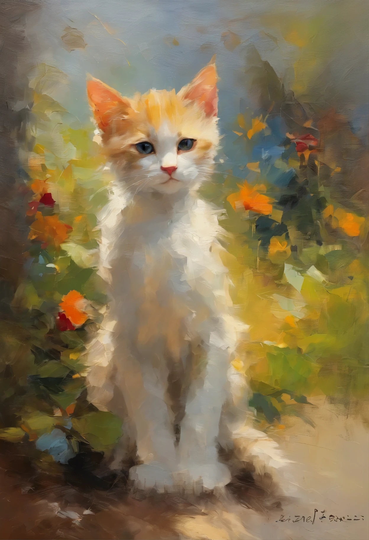 masterpiece、highest quality、morning、a kitten、
