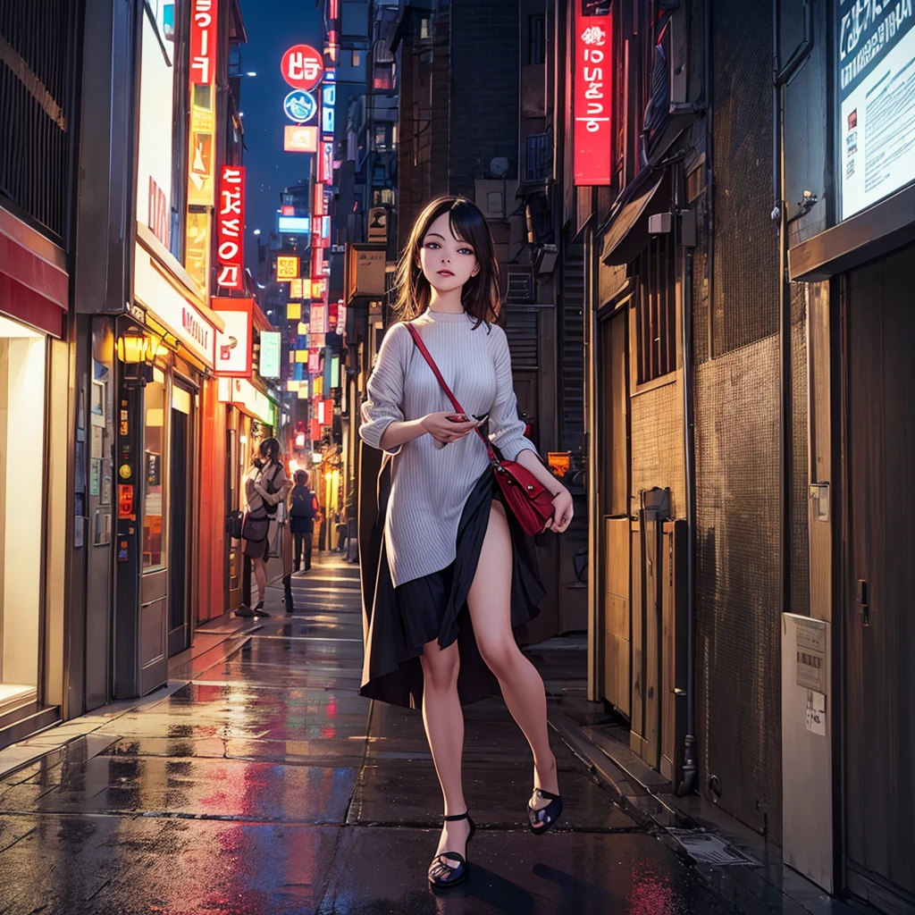 (best quality,4k,8k,highres,masterpiece:1.2),ultra-detailed,(realistic,photorealistic,photo-realistic:1.37),super cute girl,leaving the club,morning,hung over,way too small dress,torn hose,morning hair,early dawn,streets of Bangkok,soft sunlight,bokeh,cheerful expression,long eyelashes,slightly disheveled hair,streetlights illuminating the road,dazzling neon lights on buildings,urban atmosphere,fashionable makeup,end of a fun night, vibe,dreamy color palette,graffiti-covered walls,bustling city ambiance,caffeine in hand,carrying heels,smiling tiredly,blurred motion on the street,stylish accessories,exciting night out,enjoying the city at dawn,serene yet energetic surroundings,enticing nightlife,confident stride,energetic atmosphere,vibrant city life,lively streets,feet sore from dancing,mischievous glint in her eyes,enigmatic aura,warm city breeze,stylish handbag,unforgettable memories,carefree spirit,understated elegance,unique fashion sense,mixed emotions,urban chic look,unconventional beauty,alluring charm,moment of tranquility in the bustling city(urban,abstract:0.9),city exploration.