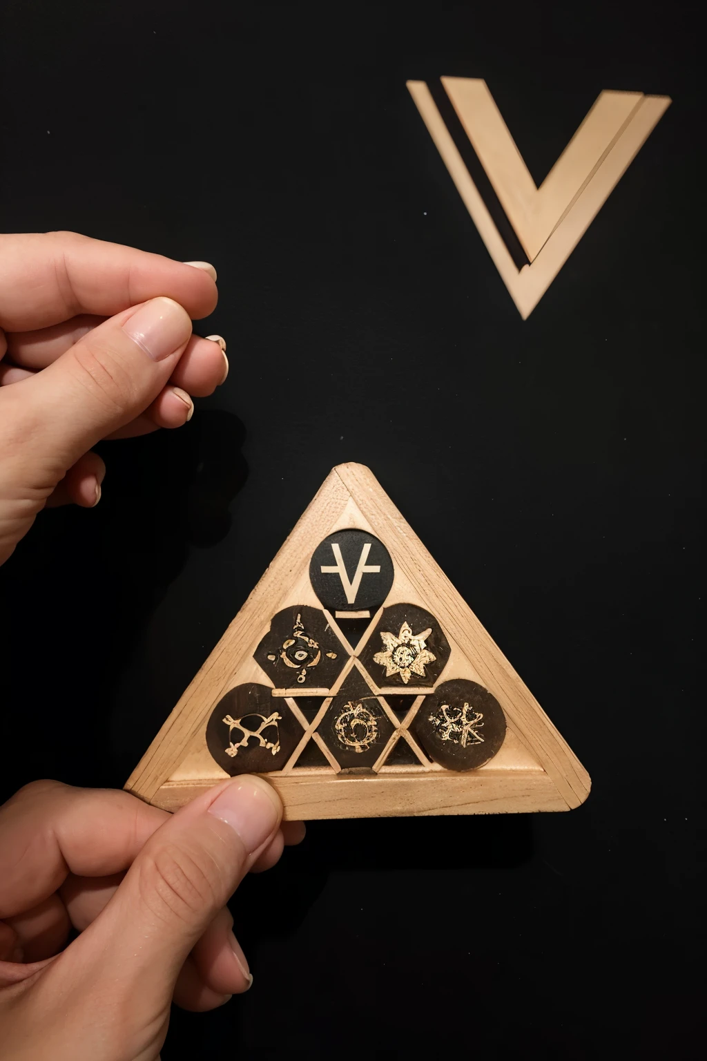 Logo of a triangle with the symbol of psychology inside