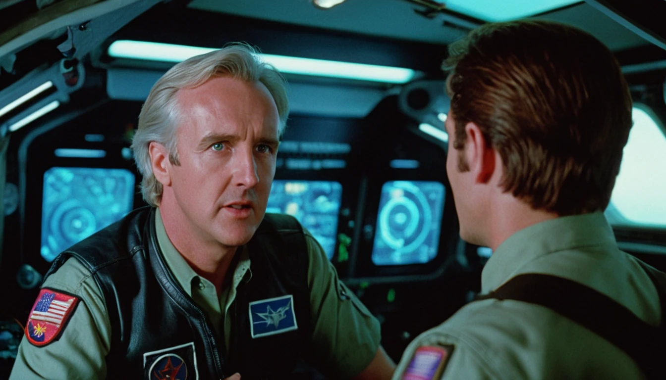A scene from a Film directed by James Cameron James Cameron, 2024s, science fiction movie, action, fury, no glitches, an attractive pilot men, piloting a futuristic ship, serious, focused, James Cameron style, dramatic action shot, award winning, Truth cinema , film grain, photo taken with provia, shot on Cinestill 800T 35mm