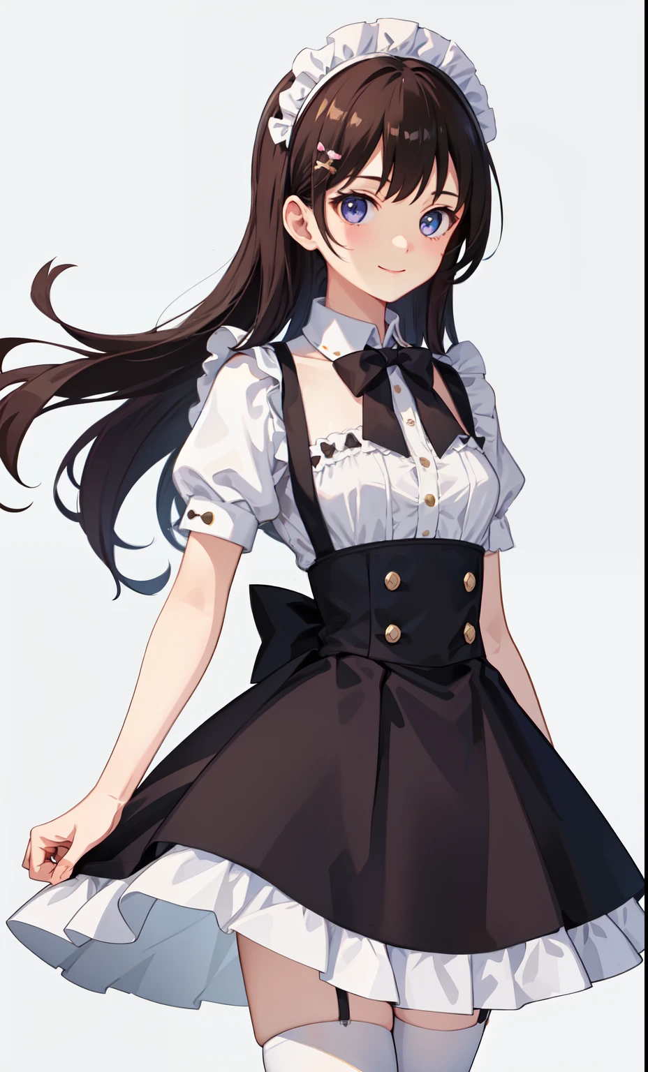 girl、かわいいgirl、smile、shirt、blouse、skirt、Maid Costume、（Small breasts）、Flat chest、