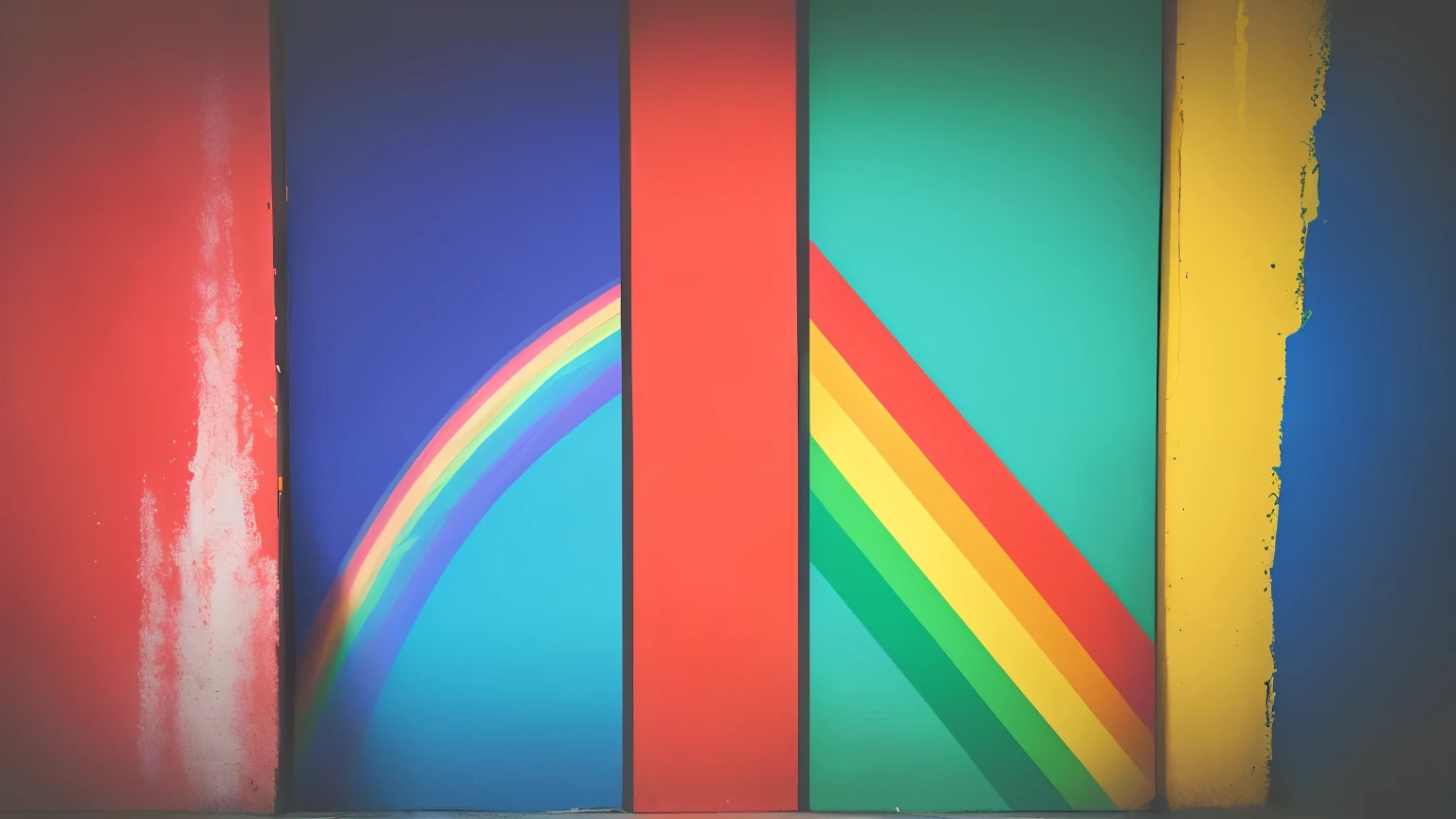 ((rainbow)), ((color block)), (background)