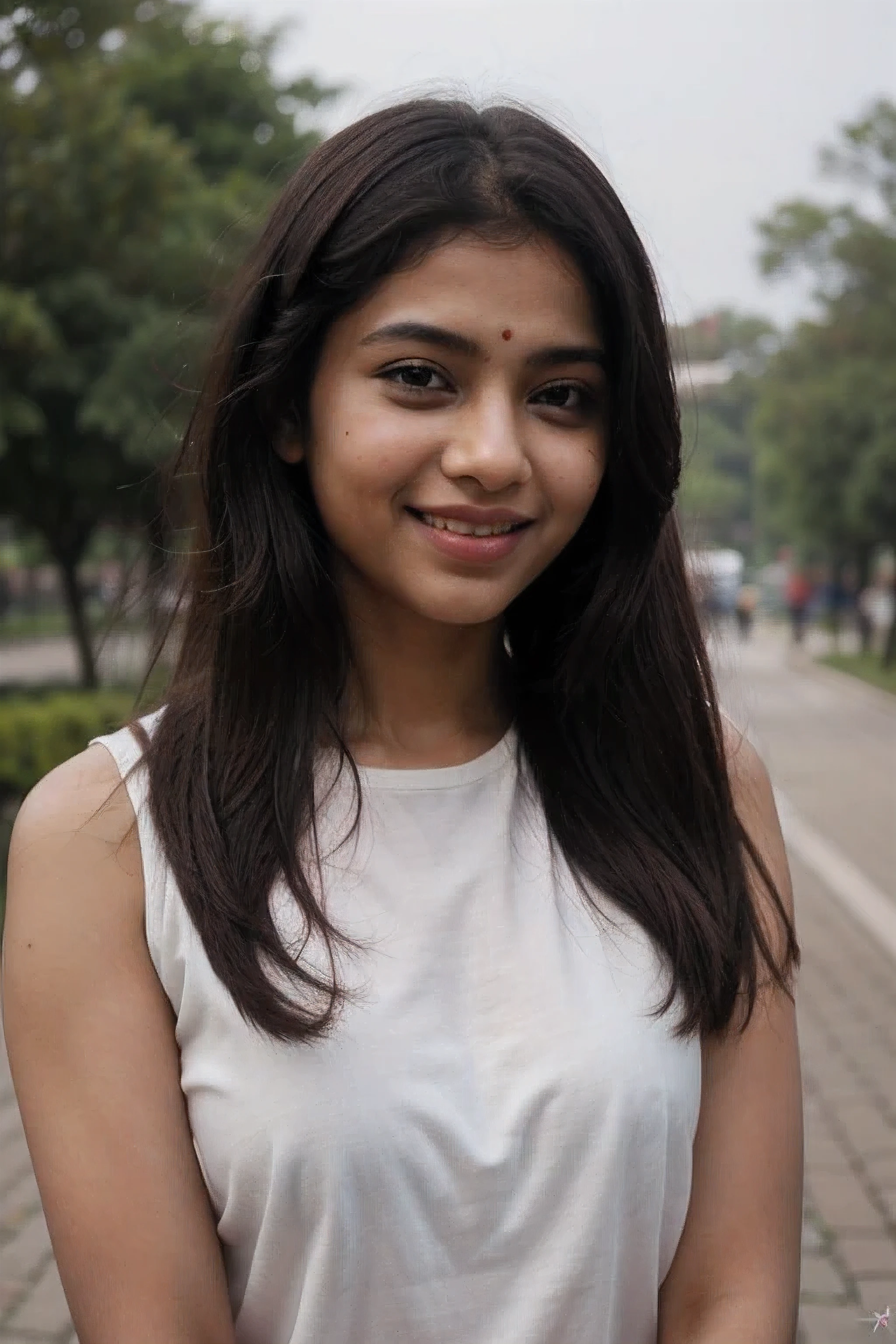 A beautiful Indian girl cute smile wearing black