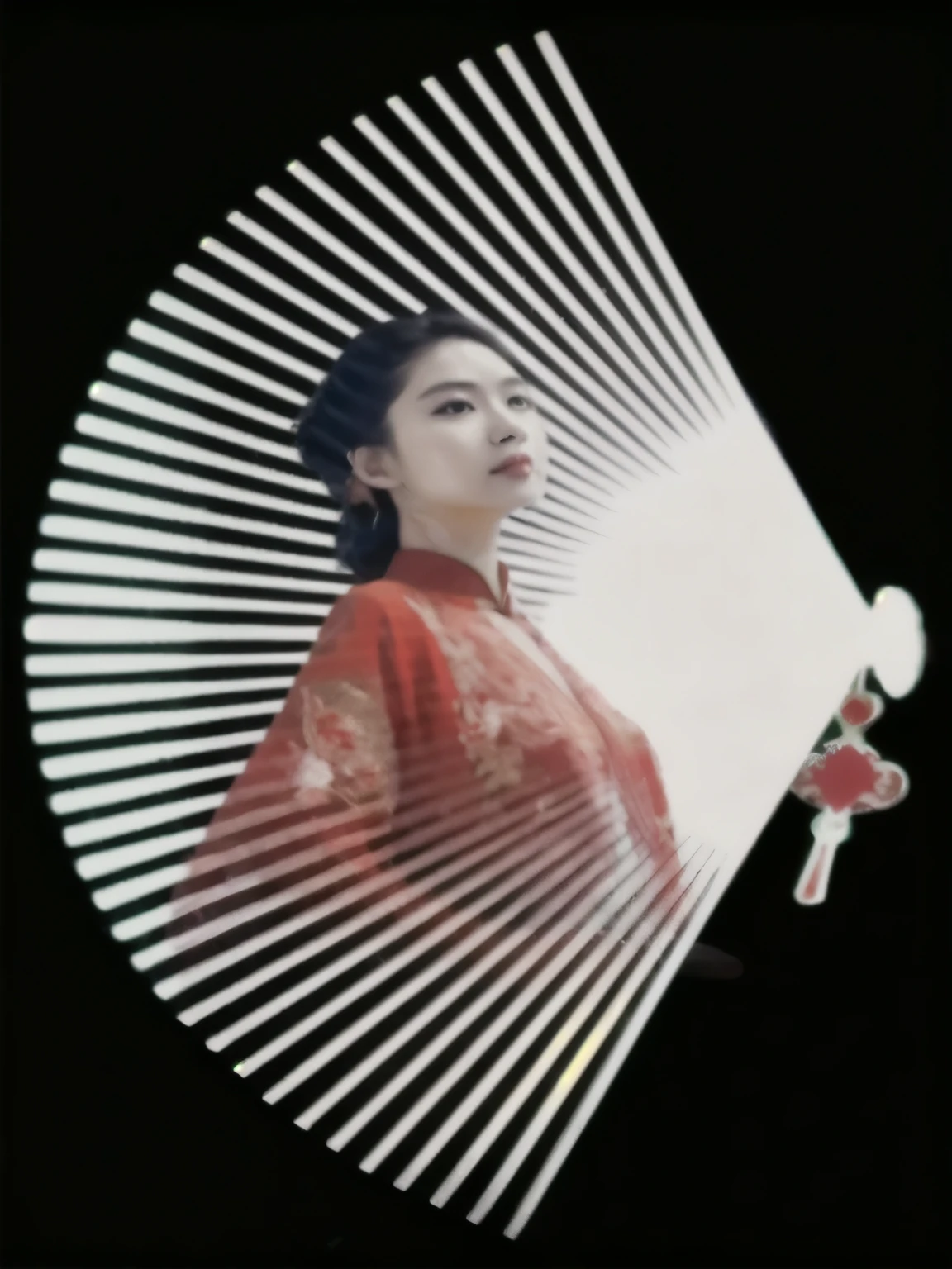 One wearing a red dress、Close-up of woman holding fan, Inspired by Yao Tingmei, Inspired by Gong Xian, inspired by Gao Qipei, Wearing a red cheongsam, Queen of China, Inspired by Qiu Ying, Inspired by Xu Xi, Inspired by Xie Sun, Inspired by Lan Ying, inspired by Gao Xiang, Inspired by Fan Qi