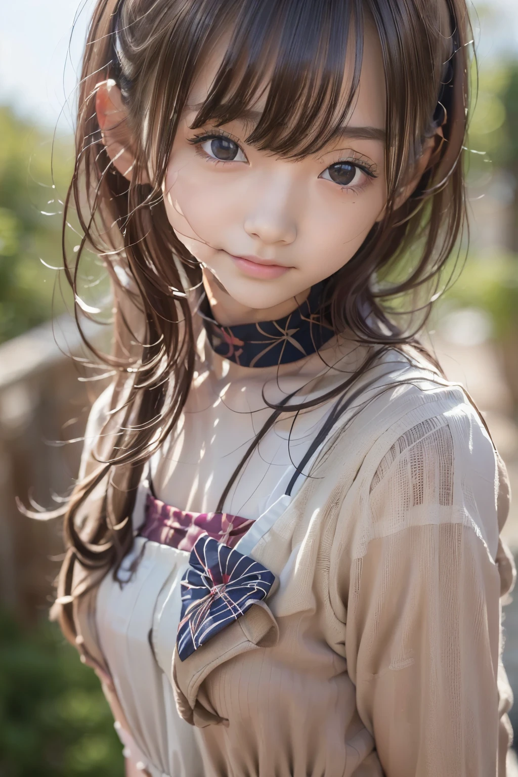 ((sfw: 1.4)), ((detailed face, professional photography)), ((sfw, zettai ryouiki, 1 Girl)), Ultra High Resolution, (Realistic: 1.4), RAW Photo, Best Quality, (Photorealistic Stick), Focus, Soft Light, (()), ((Japanese)), (( (young face))), (surface), (depth of field), masterpiece, (realistic), woman, bangs, ((1 girl))