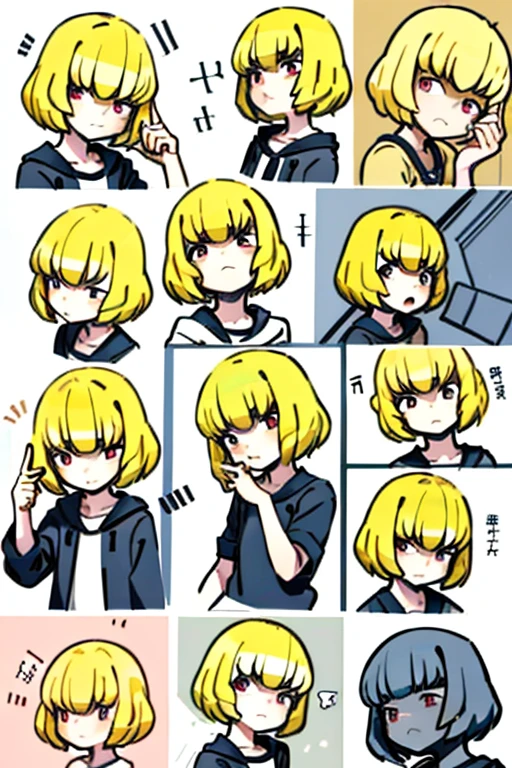 clementine&#39;deformation、Show your hand、Expressionless、Anime Drawings、Draw small、Blonde Hair、Deformation