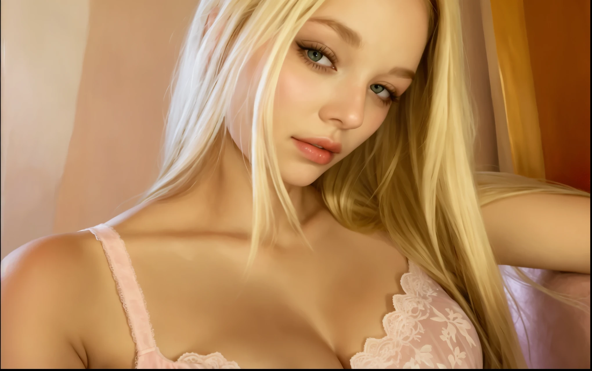 Blonde woman in pink lingerie posing for a selfie, anna nikonova aka new milkmaid, angelablanca, yelena belova, una hermosa rubia, ekaterina, pelo largo y rubio y ojos grandes, 18 years, pelo largo y rubio y ojos grandes, Angelina Stroganova, anastasia ovchinnikova, Rubia y rasgos atractivos., Chica rubia, beautiful Chica rubia