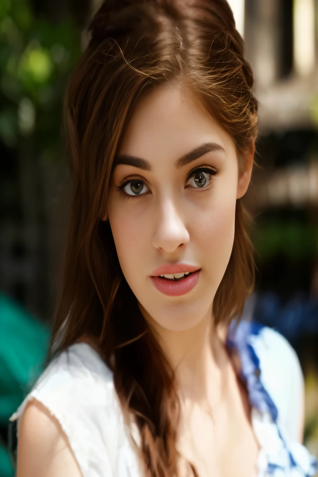 Woman with long brown hair and blue eyes posing for a photo, hermosa joven, linda mujer joven, mujer joven muy hermosa, cabello atado en forma de trenza, con tono rojizo, pecas, vestido largo de color negro, Small nose, muy bonita modelo, una hermosa adolescente, chica muy hermosa, una hermosa joven, a linda mujer joven, hermosa joven modelo,