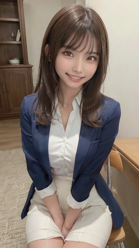 Super Fine、8k、The pieces fly、(RAW Photos:1.4)、High resolution、((Xu々A composition that moves away from the subject))、((Full body photo from face to shoes))、((Perfect Anatomy:1.2))、Sit crouched facing forward、The gaze that stares at you、Beautiful Face、1 female 14 years old、Detailed skin、Glowing Skin、Baby Face、double eyelid、eyes with long eyelashes、Small face、smile、Open your mouth、Clean hairstyles、School corridor、Smile at you、She is bending over with her legs spread, She shows you her white panties、Turn your body towards you、The windows provide natural light、Dreaming、Realistic school scenery、middle School girl、Blue and grey school bag slung over shoulder、、Slender and delicate body、Small breasts、A blazer uniform with green lines、girl 、Checked skirt、healthy、young woman、black tights、black tights、Detailed frilly panties, Detailed black knee-high socks、詳細な茶色のloafers革靴、loafers、Full Body Shot、Clean hairstyles、Accentuates the lines of her extremely slender legs