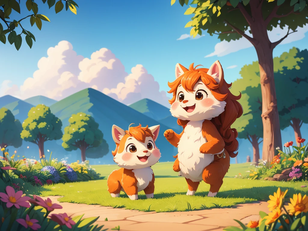 (best quality,4k,8k,highres,masterpiece:1.2),ultra-detailed,(realistic,photorealistic,photo-realistic:1.37),alpaca,girl,playful interaction,soft fur,adorable animal,joyful atmosphere,fuzzy and friendly appearance,sunlit garden,green grassy field,colorful flowers,bright blue sky,cute expression,curly and fluffy fleece,natural scenery,carefree laughter,stubby little legs,endearing charm,beautifully composed,artistic rendering,vivid colors,natural lighting,harmonious composition,blissful moment,intimate connection,memorable encounter,delicate brushwork,lifelike depiction.