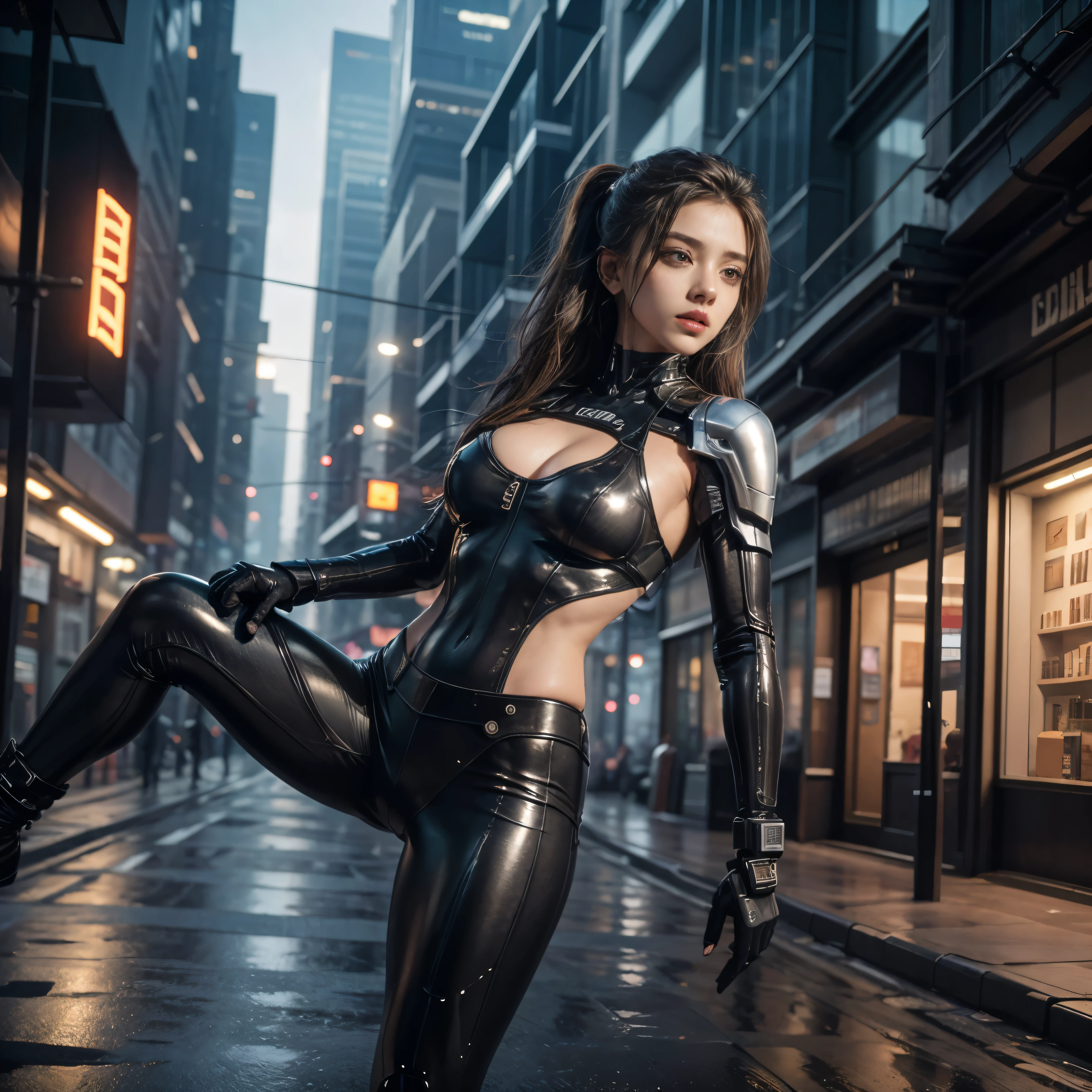 (highest quality、4k、8k、High resolution、masterpiece: 1.2)、Super detailed、(Real、Photorealistic、Photorealistic: 1.37)、SF、Beautiful young woman、Bounty Hunter、Cybernetic Weapons、Cyberspace、High Tech City、Shining neon lights、((Futuristic Fashion))、((Skin-tight, revealing clothing))、Mythical creatures、intense action、Fast-paced、Exciting soundtrack、explosion、Advanced technology、Sharp contrast、Gritty atmosphere、Black Market Trading、Skyline at night、Steampunk elements、Laser gun combat、Hidden Alley、hovering drone、Enhanced Vision、The unforgiving metropolis、Cybernetic Implants、Secret organizationysterious Informant、High Speed Chase、Impressive acrobatics、Colorful holograms、Urban Exploration、Navigating Virtual Reality、A diverse and multicultural society、Dystopian society、 Crowded city street、Hall々A high-rise building、Android Companion、Illegal cybernetic modifications、A heart-pounding adrenaline rush、Heroic determination、majastrojek、cr1r3
cr1r3