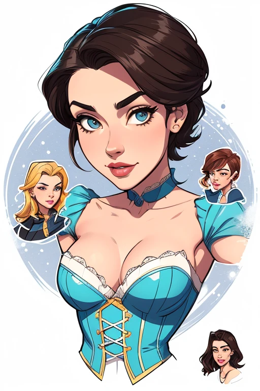 Personagem mulher estilo atompunk Fiona rainha Anna de Arendelle com marcas de guerras Imagem de desenho animado de uma mulher .Ilustra??o estilo desenho animado, estilo de arte dos desenhos animados, estilo de arte dos desenhos animados, digital illustration style, estilo atompunk design de personagens altamente detalhado, arte digital detalhada coragem, Forest fan art, Design de personagens de retrato, beautiful digital illustration, retrato de alta qualidade, Arte em quadrinhos, mulher jovem cabelo com transas lindas . Queen Anna of ArendelleBeautiful lined eyes Medium large bust and wonderful sexy clothes. image expression of sexual desire from waist to head illustration Queen Anne of Arendelle atompunk style Fallout 4 style pose playboy magazine sensual witch Character cartoon style facial expression happy beautiful smile and six medium small portrait mode waist up with lots of gold around her other stones precious portrait mode waist up queen of the south Jennifer Connelly GTA scenery dominatrix gold coins chest with jewelry with her boyfriend, um homem com barba preta, armado com um estilo militar,