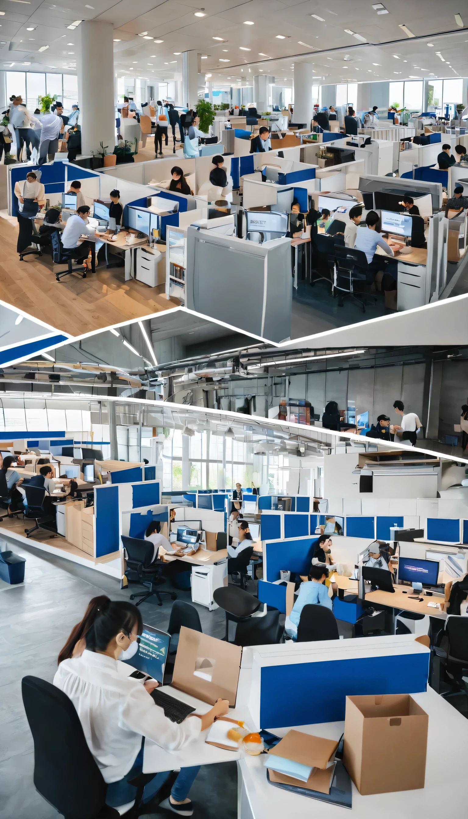 Scene of people actively working