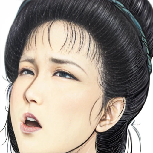 {best quality}, {very aesthetic}, {ultra-detailed}, {best illustration},NSFW,Woman,nude、Big 、Full nudity、Full Body、Large areola、Pubic hair of the same color as the hair, embarrassed, open mouth