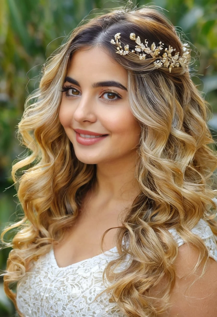 la hermana gemela es extrovertida y vivaz, con cabello largo y rubio que cae en cascadas de ondas doradas y unos ojos brillantes llenos de confianza y encanto. Su belleza es llamativa y su figura es esbelta y elegante, con una gracia natural en cada movimiento.