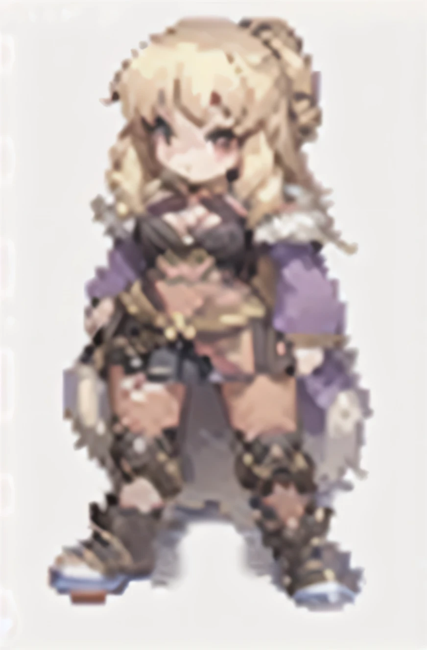 a pixel image of a woman in a fuRRy outfit, full body spRite, visual novel spRite, female fuRRy mini cute style, a veRy beautiful beRseRkeR woman, jRpg chaRacteR, pixel aRt spRite, /R/pixelaRt, Rpg poRtRait full body, natalie fRom epic battle fantasy, made in Rpg makeR, #pixelaRt:3, valkyRie style chaRacteR, fullbody Rpg poRtRait