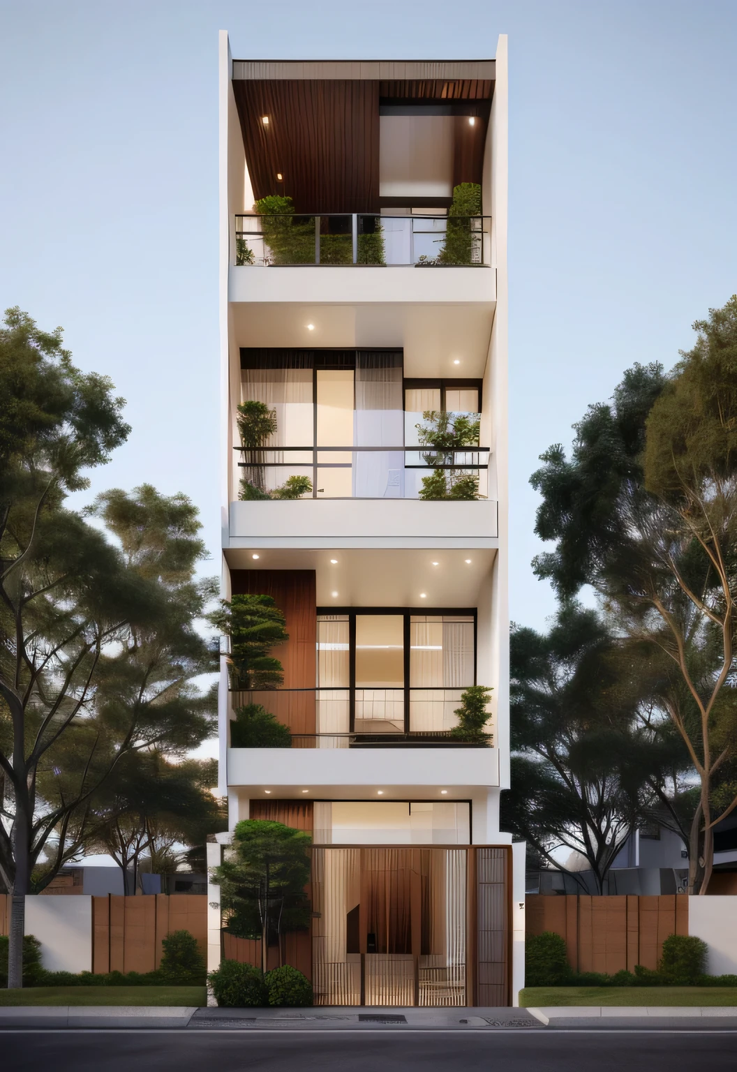 rendering of a modern residential townhouse, professional render, wide angle exterior 2023, highly detailed render, high quality rendering, realistic render, architectural render, high-quality render, detailed rendering, hyper-realistic render, hyper - realistic render, very realistic 3 d render, high render, realistic rendering, very realistic render