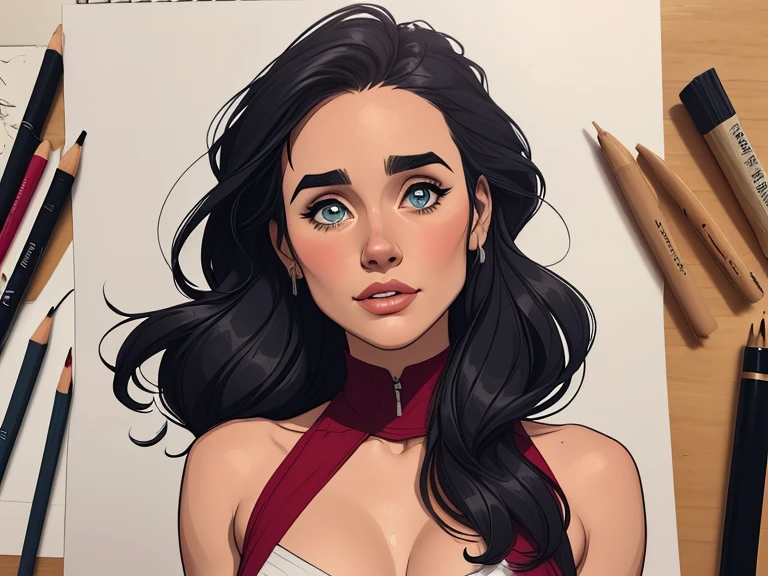 estilo de desenho animado:1.2), draw ART Artline fundo branco mulher Imagem de desenho animado de uma mulher , roupas sensuais , garota super valente destemida , cartoon style illustration, estilo de arte dos desenhos animados, estilo de arte dos desenhos animados, digital illustration style, design de personagens altamente detalhado, arte digital detalhada fofa, City fan art, design de personagem retrato, beautiful digital illustration, retrato de alta qualidade, arte em quadrinhos, retrato do design do personagem, white background Busty without clothes and medium breasts female character cast of friends aged 80&#39;roupas e 80&#39;penteado estilo cartoon