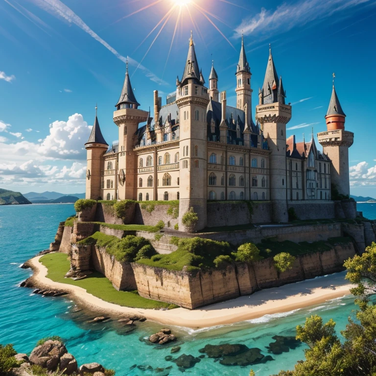 The Merrin Kingdom is a unique land that spans across both the sea and land. It boasts an impressive castle and palace area constructed of sandstone, coral, and various gemstones found underwater. The Kingdom is known for its thriving fishing and ship-owning industry, which enables it to export goods to other kingdoms. The waters surrounding the Kingdom are teeming with an array of sea creatures, some of which have even become friends with the Kingdom's inhabitants.

The Castle of the Merrin Kingdom is a sight to behold, with its impressive structure made of sandstone and coral. 