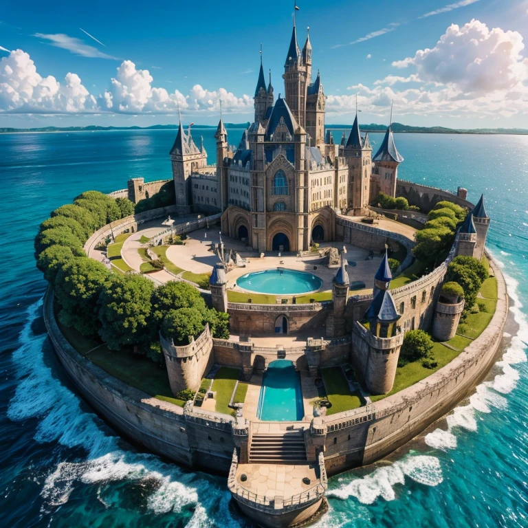 The Merrin Kingdom is a unique land that spans across both the sea and land. It boasts an impressive castle and palace area constructed of sandstone, coral, and gemstones found underwater. The Kingdom is known for its huge ship building industry, and huge ship dock. The kingdom is built half on land, and half on the sea. It is luxurious and a sight to behold.