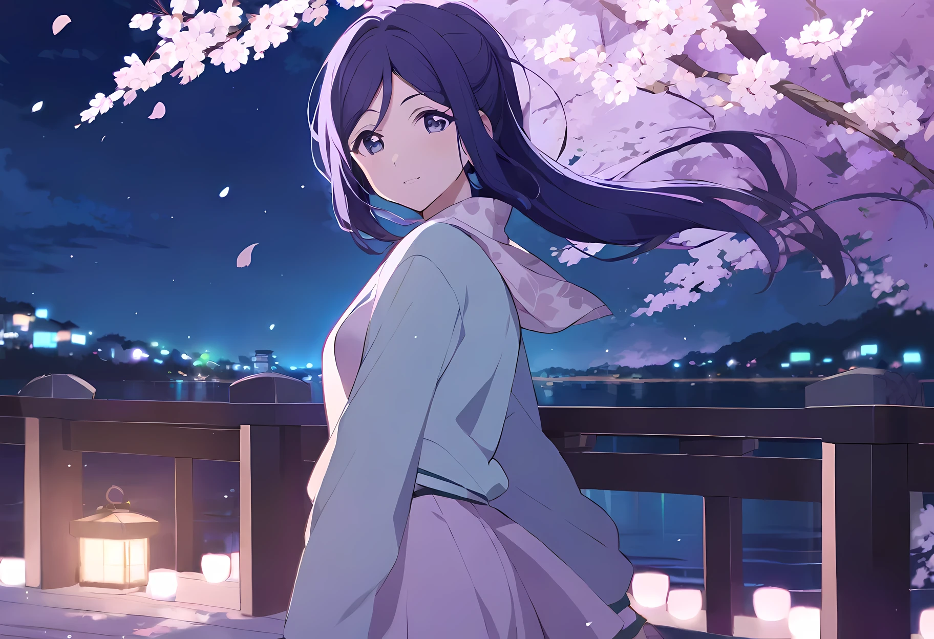Matsuura Kanan, Cherry Blossoms at Night