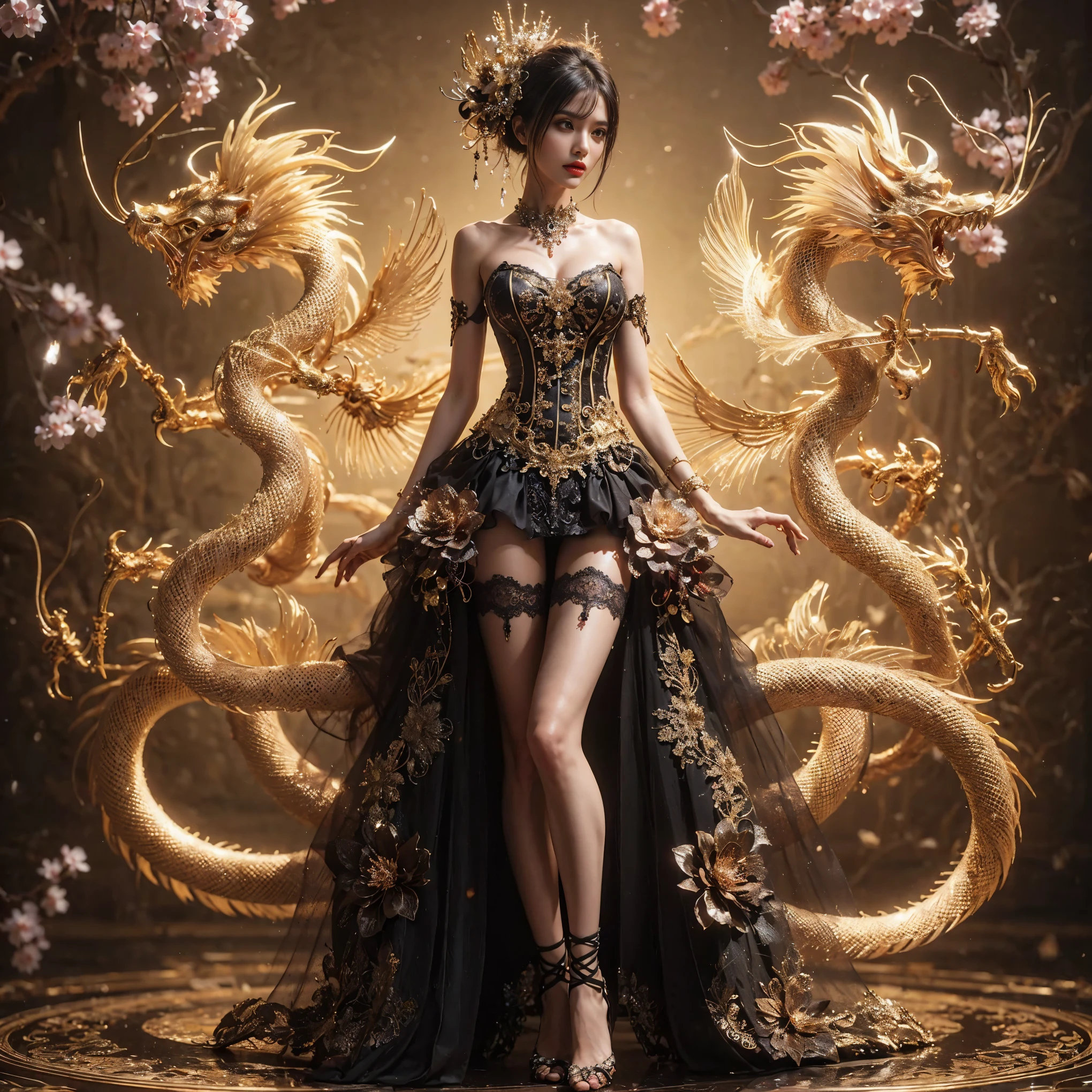 arafed woman with bustier gigantic breast in a corset and dress in front of a building, wearing an ornate outfit, ornate dress, intricate dress, elegant corset, ornate and elegant, extravagant dress, inspired by Hedi Xandt, ornate attire, intricate outfit, ornate royal gown, ornate clothing, ornate gown, intricate and elegant, intricate detailed dress, ornate , royal dress, masterpiece, best quality:1.2),,(8k,highres,RAW photo,realistic,photo-realistic:1.3),(detailed skin texture,detailed cloth texture,beautiful detailed face:1.25),professional lighting,photon mapping,beautiful soft light,radiosity,physically-based rendering,raytracing, model shoot style, model shoot style, (extremely detailed CG unity 8k wallpaper), full shot body photo of the most beautiful artwork in the world,