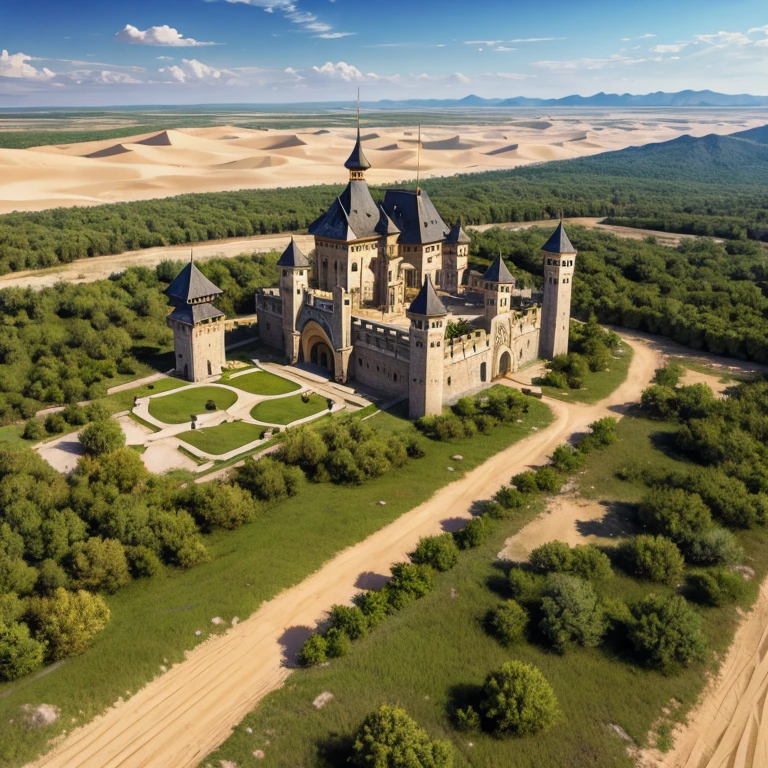 The Reuven Empire is a majestic kingdom with a grand stone castle as its centerpiece. The citizens of this kingdom are known for their skills in making spices that infuse the air with a distinct aroma. Though the land is dry, it is not a desert, and the people have adapted to this biome by developing a unique way of life. The castle is built in a taiga region, with lots of sand. It is luxurious, and is built near a huge oasis.