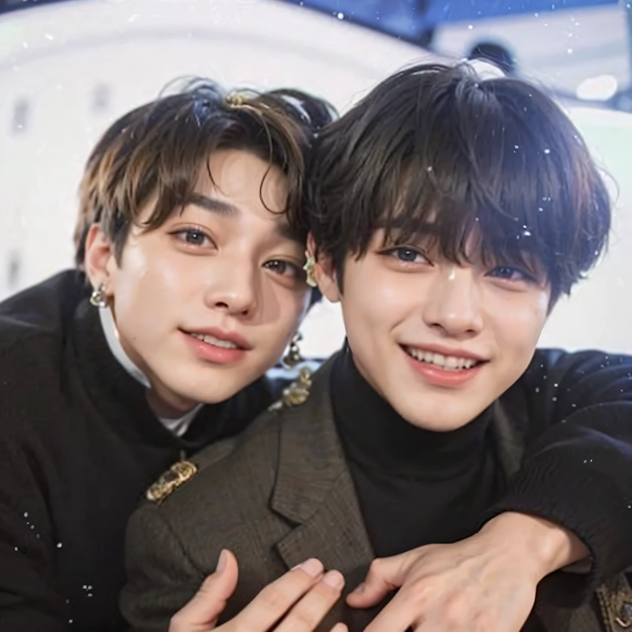 Taehyung from BTS and Jungkook from BTS hugging
