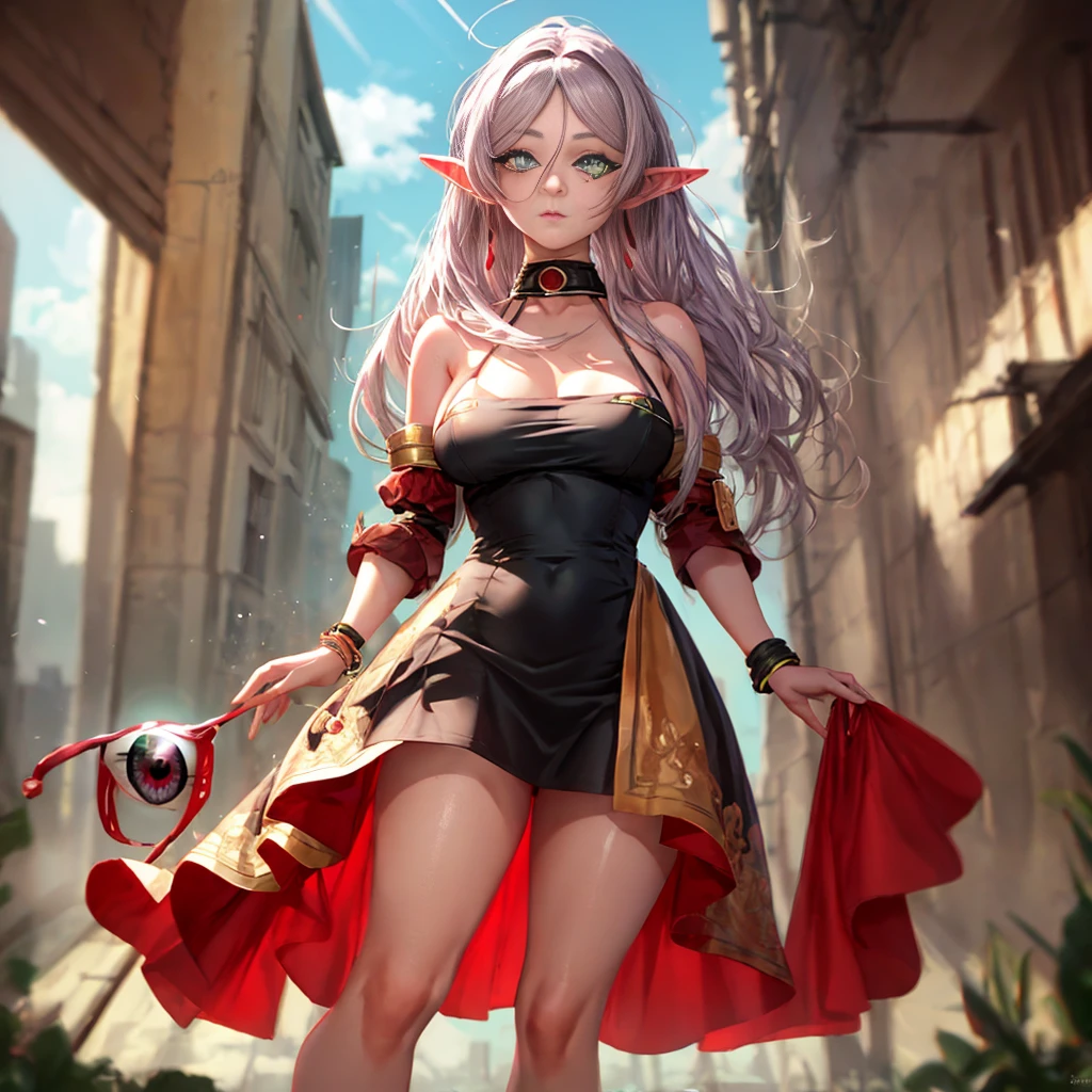 Best quality, graceful pose,(eye color: 1.5), color ribbons, bows, long hair, color hair, BREAK bracelets, bare shoulders, bikini armor, bracelets, collars, detached sleeves, dresses, earrings, florals, jewelry, metal collars , miniskirt, hip curtain, COLOR dress, COLOR skirt, COLOR sleeves, COLOR thighs, ring, skirt, thighs, BREAK looking at the audience, BREAK indoors, bed BREAK,LIBRARY BREAK , MOUNTAIN BREAK,GARDEN BREAK,(works: 1.2), best quality, high resolution, unity Wallpaper 8k, (illustration:0.8), (beautiful eye details:1.6), highly detailed faces, perfect lighting, highly detailed CG, (perfect hands, perfect anatomy)