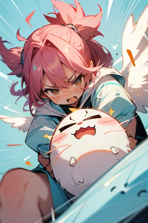 Angel、puff out your cheeks、Get angry、cute