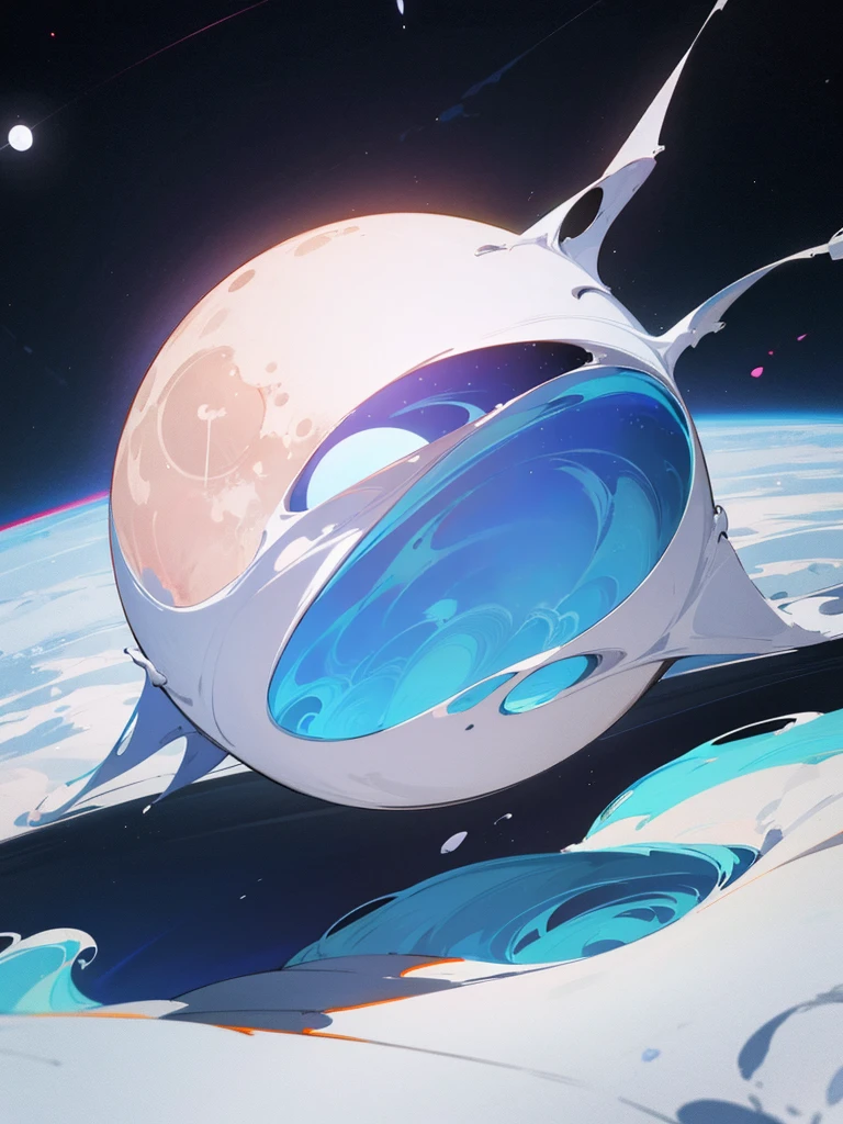 single moon, profound space 