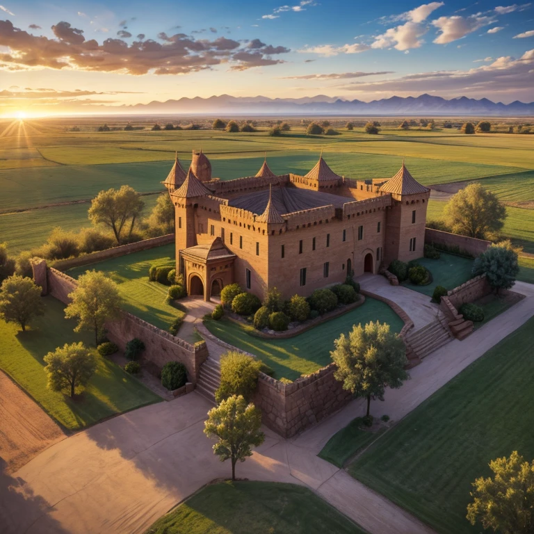 The Reuven Empire is a majestic kingdom with a wooden castle as its centerpiece. Though the land is a desert, the people have adapted to this biome by developing a unique way of life. The castle is built in a dry region, with lots of sand and red clay. It is built near a huge oasis. Part of the castle is built of wood. Plans are rare in these parts, as there usually is not enough water to survive. But many drought resistant wheat grasses grow in these parts.