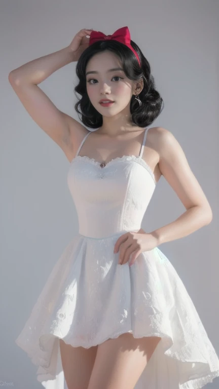 NSFW, hot, erotic, sexy, se, porn, nude, ((1 chica)), Obra maestra, (alta calidad, mejor renderizado), (hermosa chica, Blanco como la nieve), (bomb, estilo pin-up), caliente, seda floja, cuerpo perfecto, araffed Blanco como la nieve in a yellow dress with a red bow, sexy Blanco como la nieve, portrait of Blanco como la nieve, pale Blanco como la nieve skin, 4k high definition. Blanco como la nieve hair, Princesa de Disney, hermosa princesa femenina, princesa anime, high definition artwork, arte oficial, dibujos animados de disney, princesa hermosa, fondo del bosque, piernas largas y delgadas, pechos grandes, pose sexy, Colores vibrantes