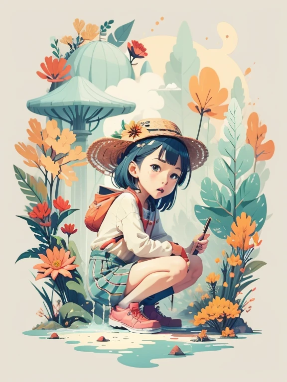 Bright and Colorful splash Art by studio ghibli